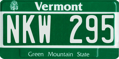 VT license plate NKW295