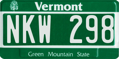 VT license plate NKW298