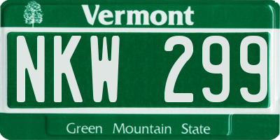 VT license plate NKW299