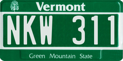 VT license plate NKW311