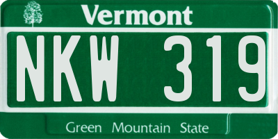 VT license plate NKW319