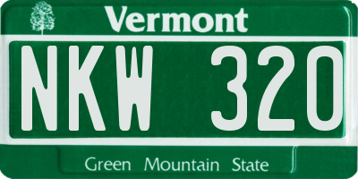 VT license plate NKW320