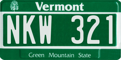 VT license plate NKW321