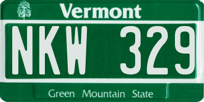 VT license plate NKW329