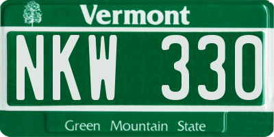 VT license plate NKW330