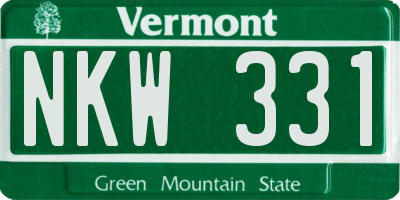 VT license plate NKW331