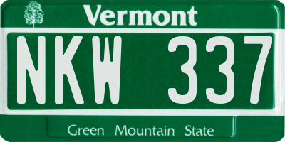 VT license plate NKW337