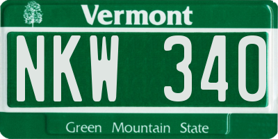 VT license plate NKW340