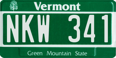 VT license plate NKW341