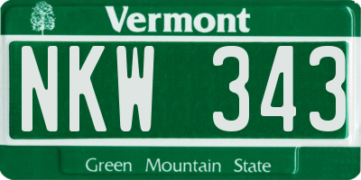 VT license plate NKW343
