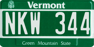 VT license plate NKW344