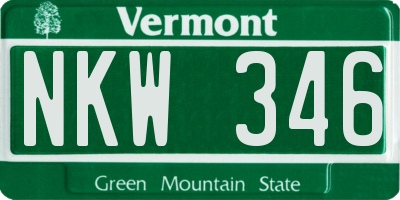 VT license plate NKW346