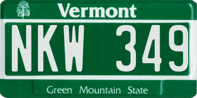 VT license plate NKW349