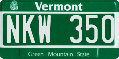 VT license plate NKW350