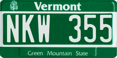 VT license plate NKW355