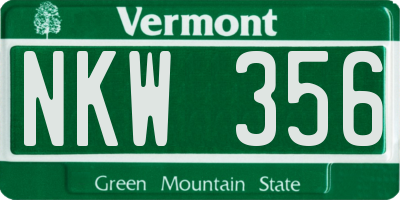 VT license plate NKW356