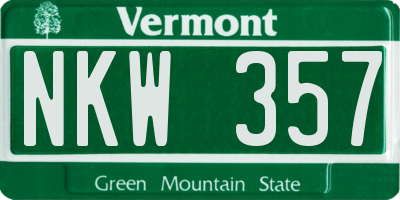 VT license plate NKW357