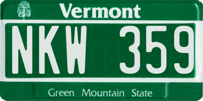 VT license plate NKW359
