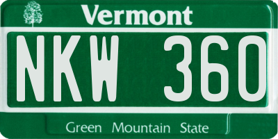 VT license plate NKW360