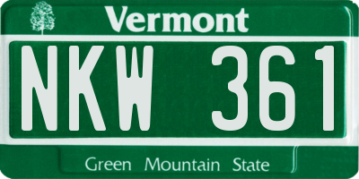 VT license plate NKW361