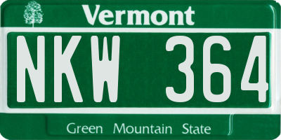 VT license plate NKW364