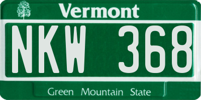 VT license plate NKW368