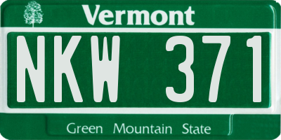 VT license plate NKW371