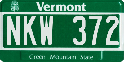VT license plate NKW372
