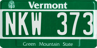 VT license plate NKW373