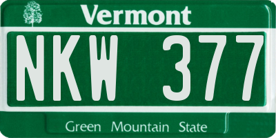 VT license plate NKW377