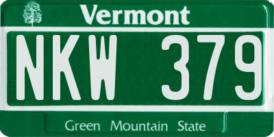 VT license plate NKW379