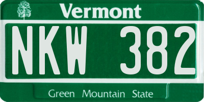 VT license plate NKW382
