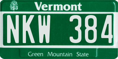VT license plate NKW384