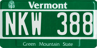 VT license plate NKW388