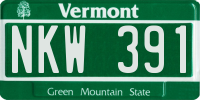 VT license plate NKW391