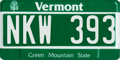 VT license plate NKW393