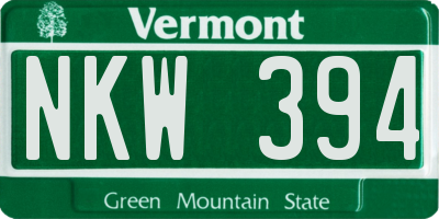 VT license plate NKW394