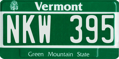 VT license plate NKW395