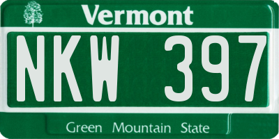 VT license plate NKW397