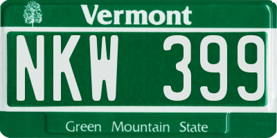 VT license plate NKW399