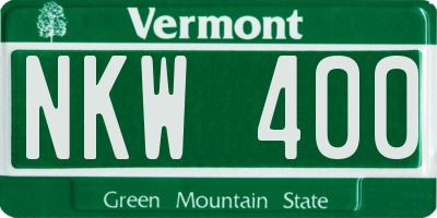 VT license plate NKW400