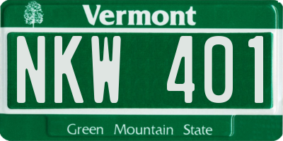 VT license plate NKW401