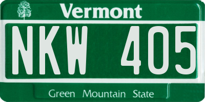 VT license plate NKW405