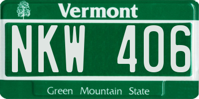 VT license plate NKW406