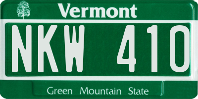 VT license plate NKW410