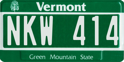 VT license plate NKW414