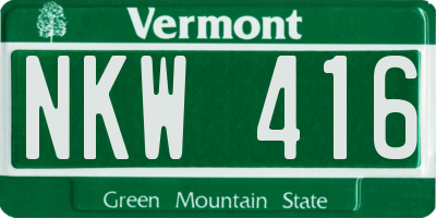 VT license plate NKW416