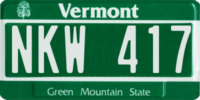 VT license plate NKW417