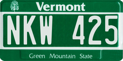 VT license plate NKW425