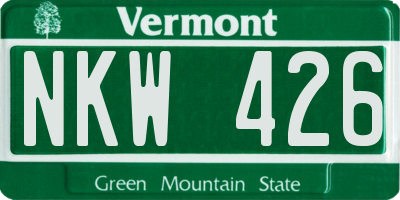 VT license plate NKW426